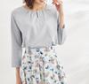 ROPE PICNIC Ponte Navy Size 40 Women's Gold-Patterned Top, (GDM13100),