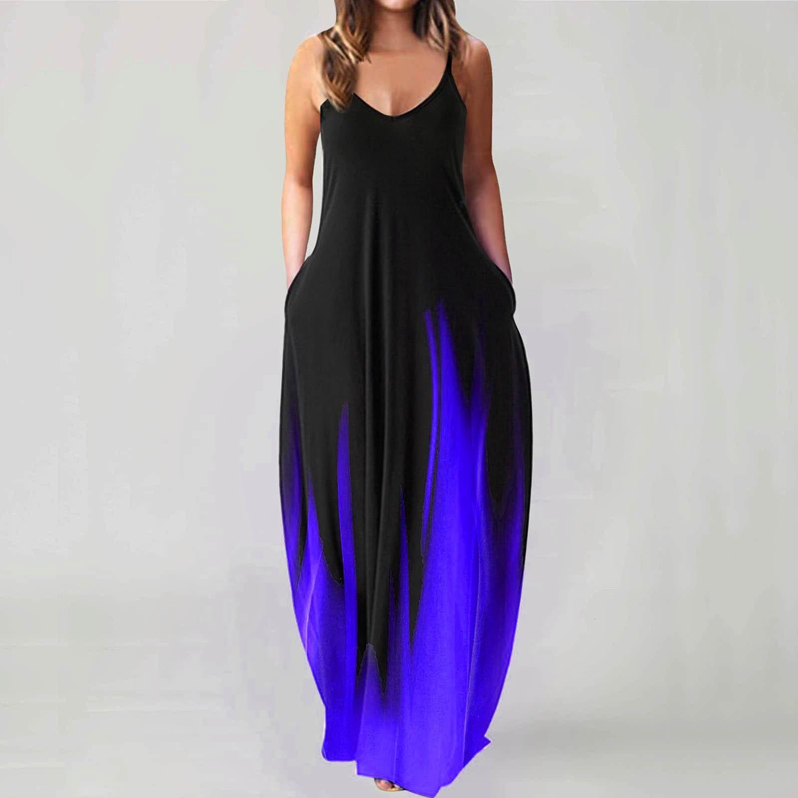 

Женское повседневное длинное платье с принтом на шнуровке и градиентным рендерингом M