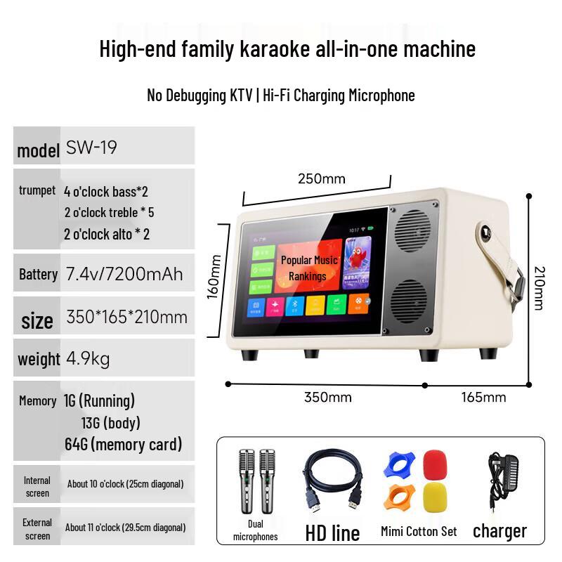SAST Portable Home KTV Karaoke System CN plug (adapter included)