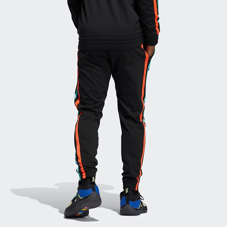 Adidas Harden Fleece Basketball Joggers with Eye-Catching 3-Stripes Men Bottoms Black GP8111