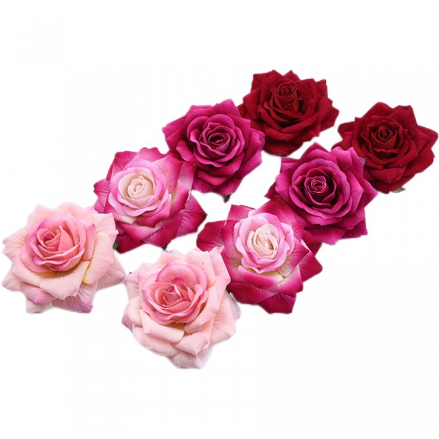 10 Stück Hochwertige Künstliche Blumen Scrapbooking Seidenrosen Köpfe DIY Blumen Kränze für Heimdekoration Zubehör Hochzeit
