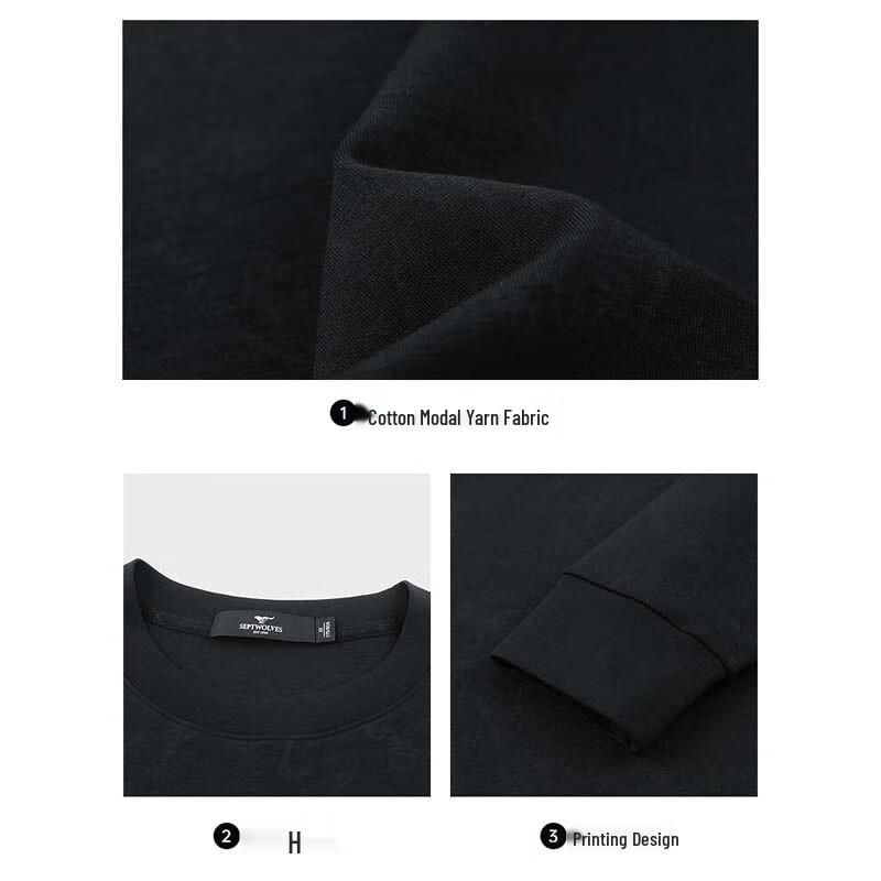 SEPTWOLVES Men's Modal Blend Pullover Round Neck Sweatshirt
