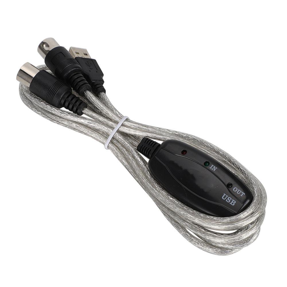 USB INOUT MIDI Cable Converter Computer PC To Music Keyboard Adapter Cord