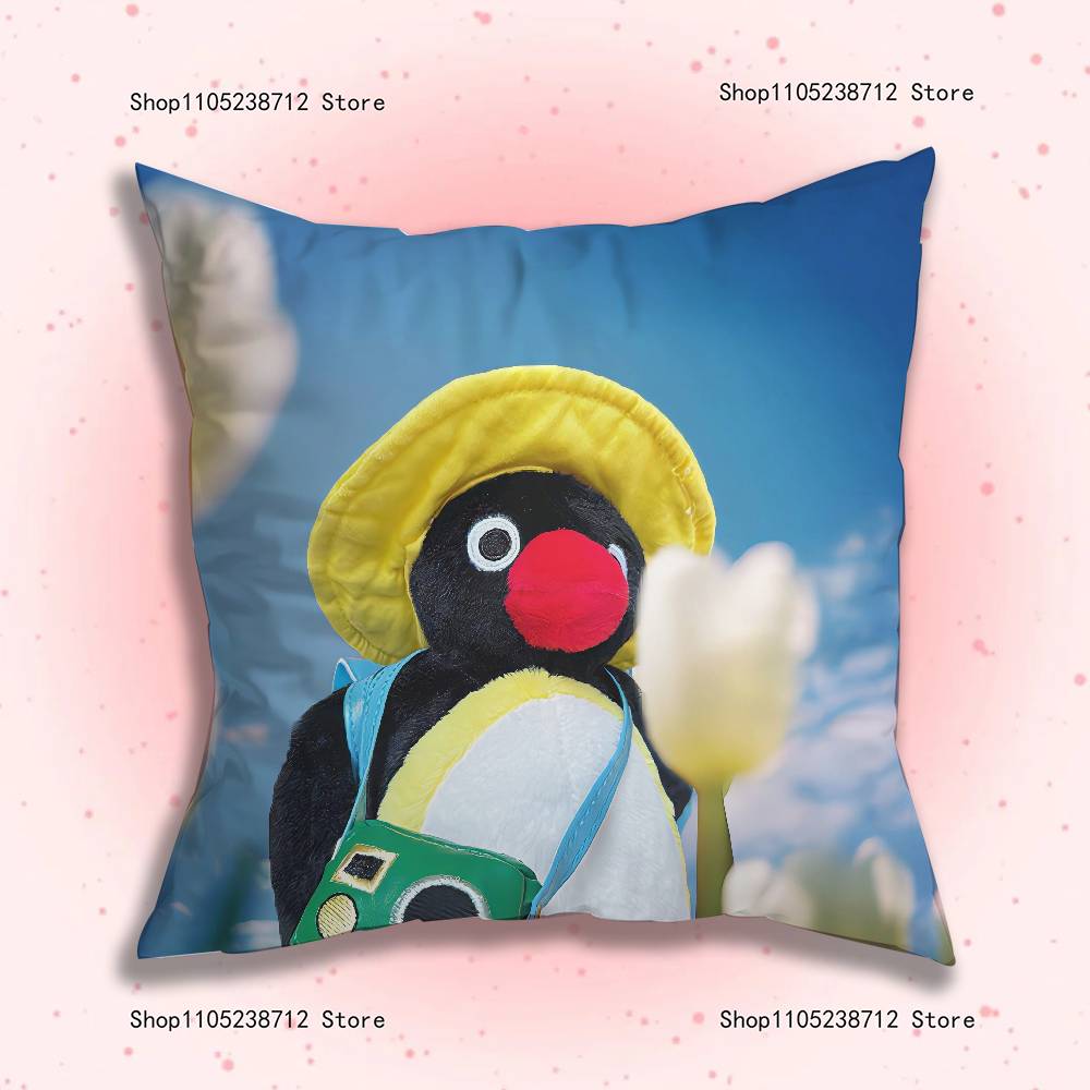 Vtipný povlak na polštář Tučňák P-Pingu pro dekoraci pohovky, auta, kanceláře, pokoje, potisk, potah na polštář, dekorace a ochrana