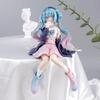 Cute Pink Sitting Pose Hatsune Miku Pvc Figure For Teens