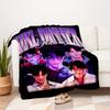 1Pc KPOP, Demon Hunters Print Flannel Blanket, Comfortable for All Seasons, Home Decor, Warmth and Comfort, Perfect for Christmas Gifts821096