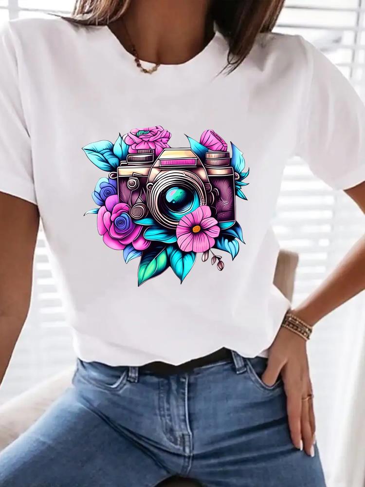 (Asian Size) trend style cute Women Tee Top Fashion Clothing T Shirt Woman Print Female Short Sleeve Graphic T-shirts