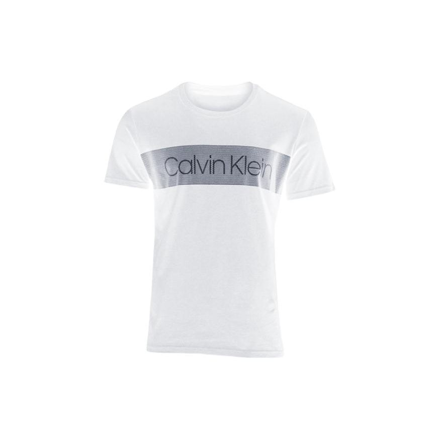 

CK Solid Color Printed Round Ne Short Sleeve T-Shirt Men Tops White 40AC883 110 XL