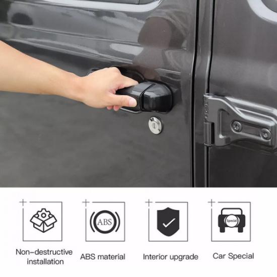 For 18-2025 Jeep Gladiator JT/Wrangler JL Black Look Side Door Handle Cover Trim