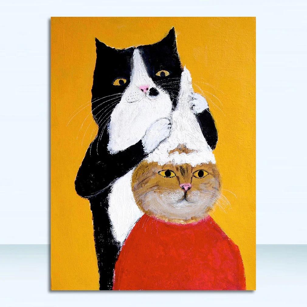 Wall Art Pictures For Living Room Kid's Bedroom Nursery Cuadros Home Decor Cartoon Cat Posters And Prints Canvas Oil Painting