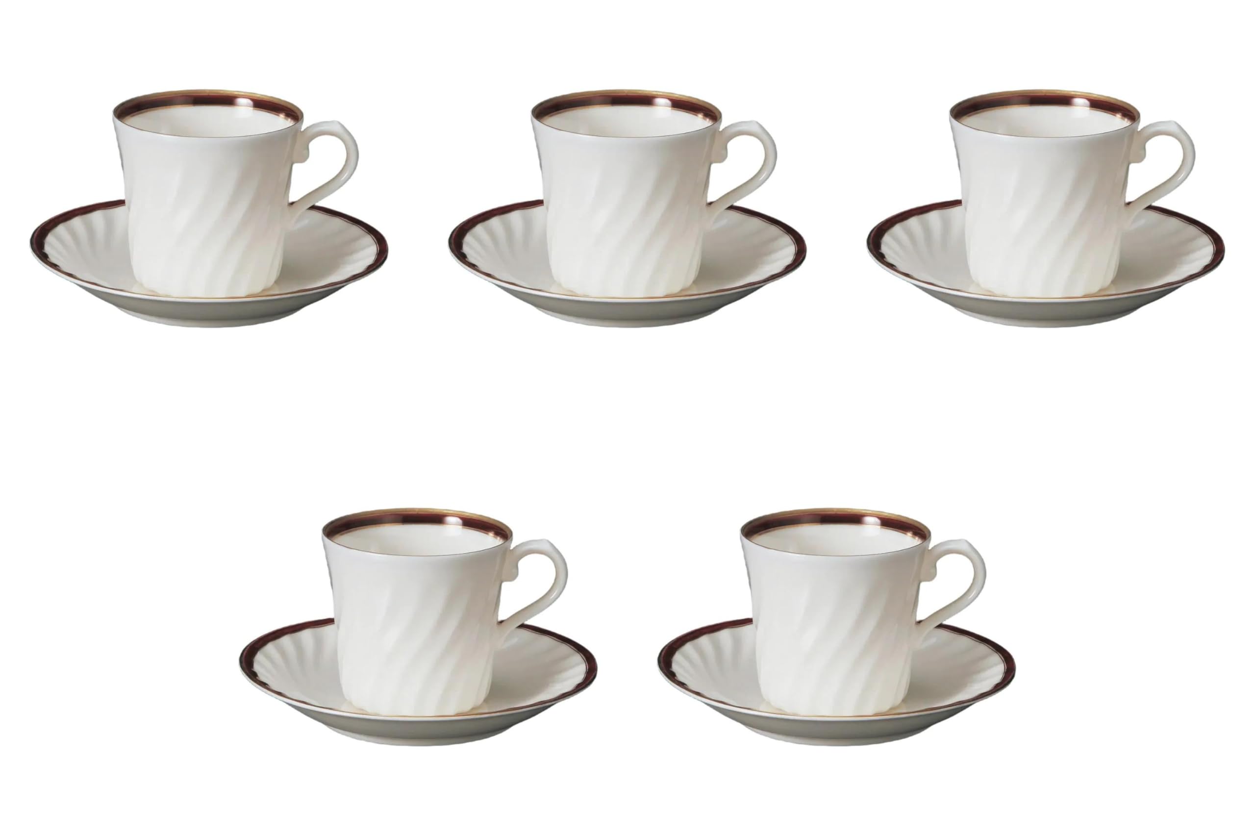 

Set of 5 NB Marron Coffee Cups x x Cups Fuse Setomonohonpo (9.5 7.3 6.8 cm, 180cc) & Saucers, Ware,
