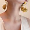 Sweet Fabric Flower Eardrop Colorful Exaggerated Earrings Fashion Drop Earrings  Vacation