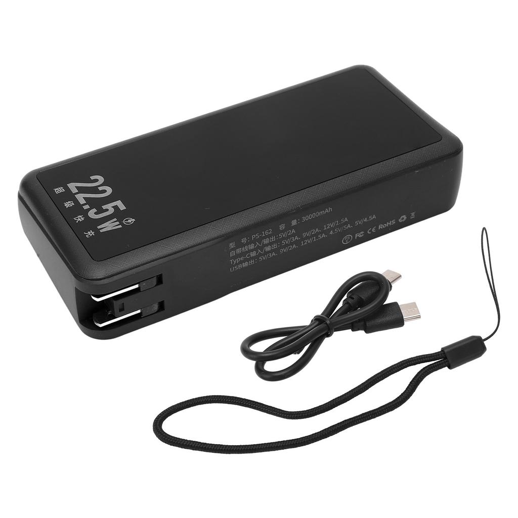 Tragbares Ladegerät 30000mAh Solar Schnellladung LED Notlicht Powerbank für Outdoor