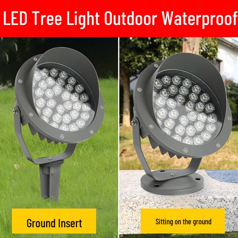 Outdoor Waterproof Tree Spotlight, Garden Floodlight, Landscape Light, Ground Plug Lawn Light