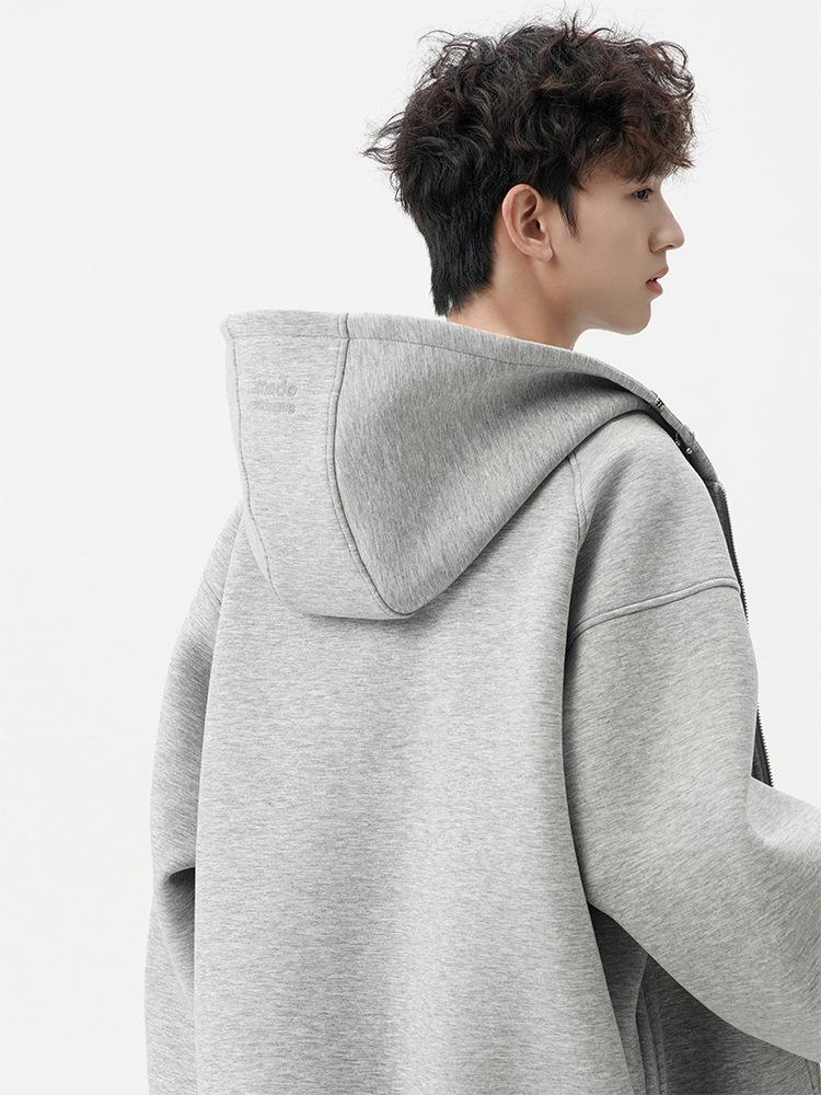 2025 Autumn American Style Oversized Men's Cleanfit Cardigan Hoodie Jacket