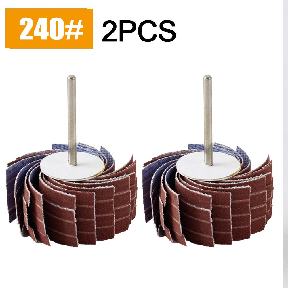 

2pcs/set 3mm Shank Sandpaper Grinding Wheel 80-600 Grit Grinding/Buffing Sandpaper Flap Wheel Rotary Tool Parts For Power Tool