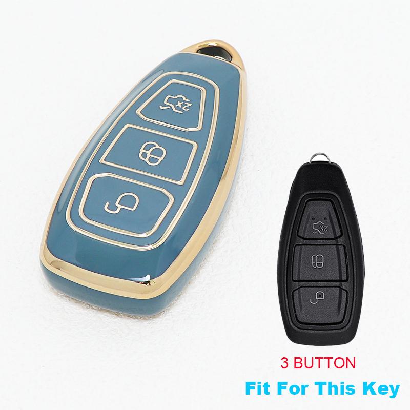 Tpu For Ford B-Max C-Max Ii S-Max Kuga Ii Ecosport Fiesta Iv Focus Iii Galaxy Fusion Mondeo Iv Etc. Car Key Case Cover Keychain