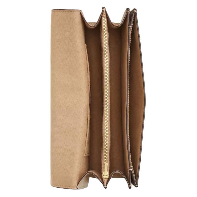 Coach Klare 26 Logo Print Metal Logo Coated Canvas and Leather Envelope Bag Shoulder Crossbody Bag Medium Women's Tan