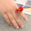 5 Color Women Rose Ring Fashion Exquisite Retro Butterfly Accessories Decorative