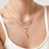 European Fashion Zircon Water Drop Pendant Necklace