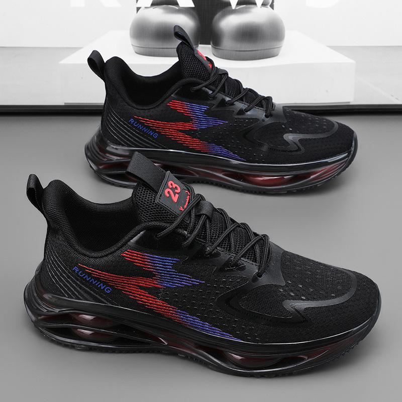 

Large size trendy shoes men s summer new versatile casual sports shoes breathable mesh shoes men s outdoor running shoes 46 чорний