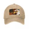Bald Eagle with Flag Baseball Cap Tactical Cap Anime Hat Fishing Cap Snapback Luxury Women Unisexs