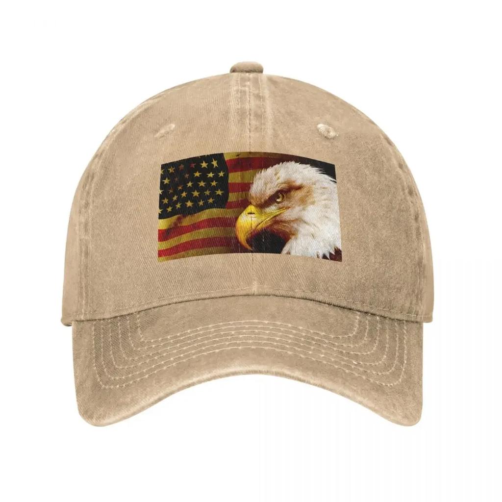 Bald Eagle with Flag Baseball Cap Tactical Cap Anime Hat Fishing Cap Snapback Luxury Women Unisexs