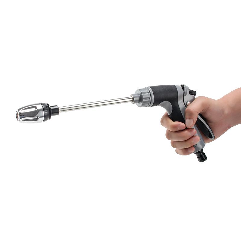 High-Pressure Car Wash Gun Set with Metal Extension and Rubberized Handle