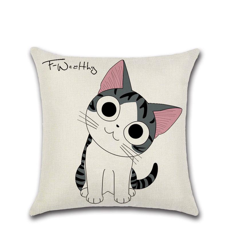 

Подушка Кот Сырная Крышка Чис Сладкий Дом Декоративная Наволочка Хлопок Лен D