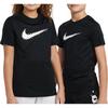 Nike Logo Print Rundhals Locker Bequem Regulär Kurzarm T-Shirt Kinder Tops Schwarz DX5411-010