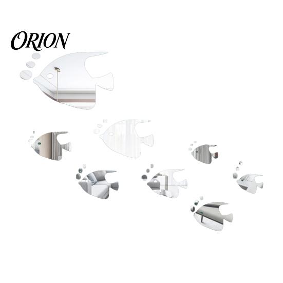 Marine Life Home Decor Fish Mirror Wall Stickers, Self Adhesive Ocean Decals, Removable Stickers 3D Art for Living Room Bedroom Bathroom Tile