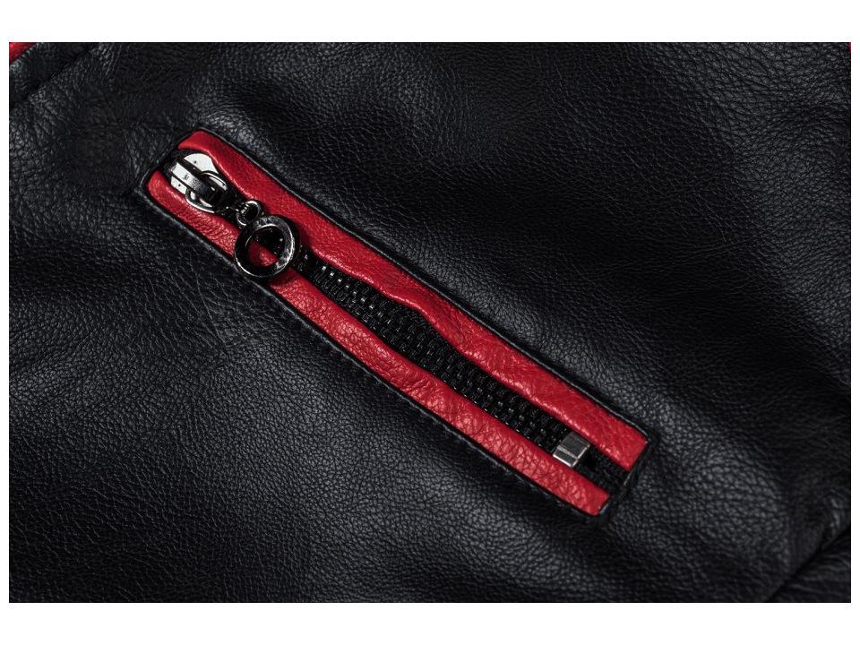 Męska Retro Patchworkowa Skórzana Kurtka Biker, Stójka, Ciepła, Jesień/Zima Casualowa Moda