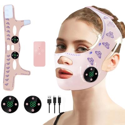 EMS Gesichtsmodellierungsmaske Kopfmassage V-Linien-Lifting Formende Maske Gesichtsschlankheitsband Elektrisches USB-Laden Reduziert Doppelkinn