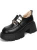 Mary Jane platform loafers women's 2025 autumn and winter new small leather shoes British style heightening warm wool cotton shoes
