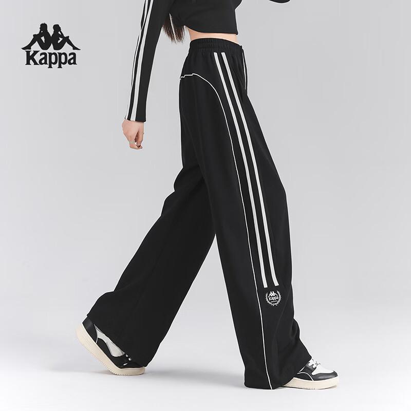 Kappa Women's Striped Loose Straight-Leg Sport Pants