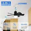 Intelligent Ceiling Fan with Light, Remote Control, Adjustable LED, 6 Blades, Ceiling Fan Installation, Hard Wired, 85V-265V Voltage, Lighting