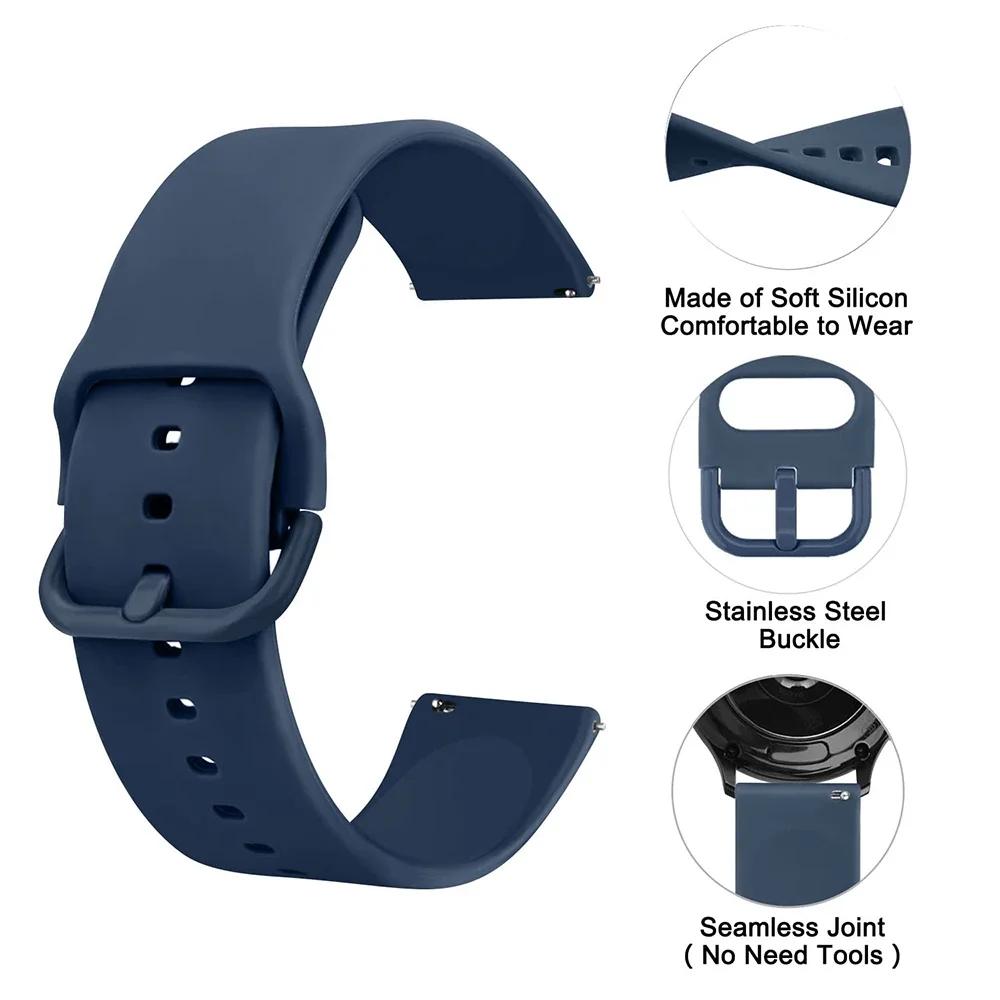 20mm 22mm Strap For Samsung galaxy watch 6/5/pro/3/4/6 Classic 43mm 47mm/Active 2 Silicone Sport bracelet huawei Gt 3-2-2e Band