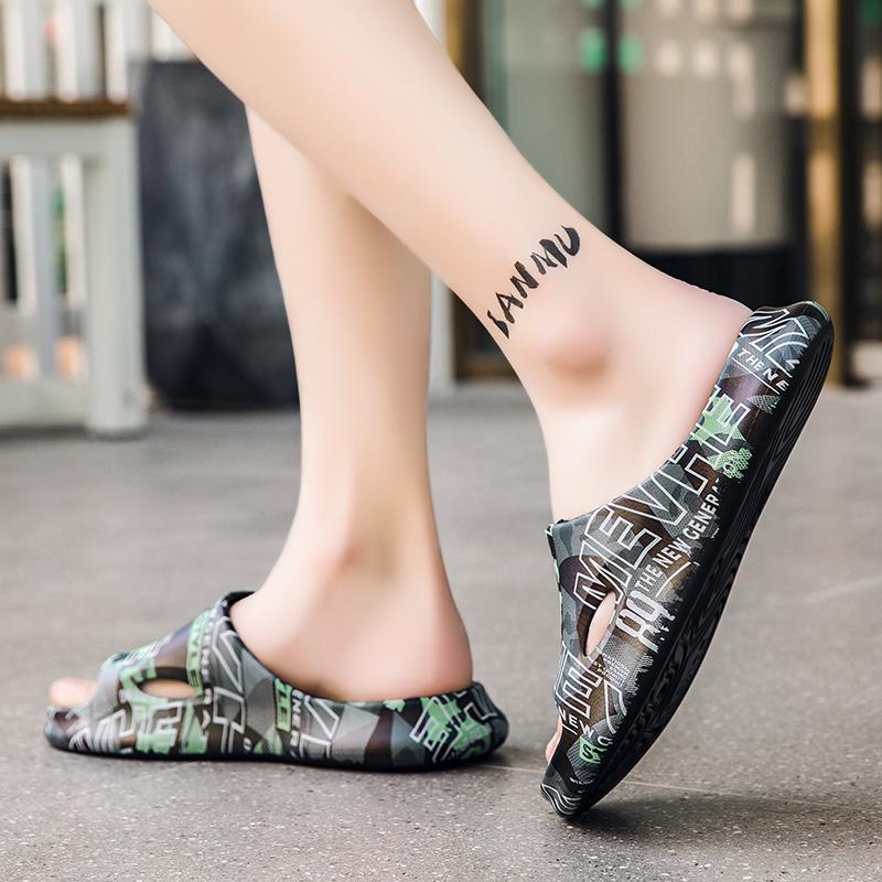 Móda Venkovní Pánské Pantofle Lehké Pánské Plážové Boty Protiskluzové Koupelnové Pantofle Měkké Vnitřní Domácí Sandály Módní Žabky