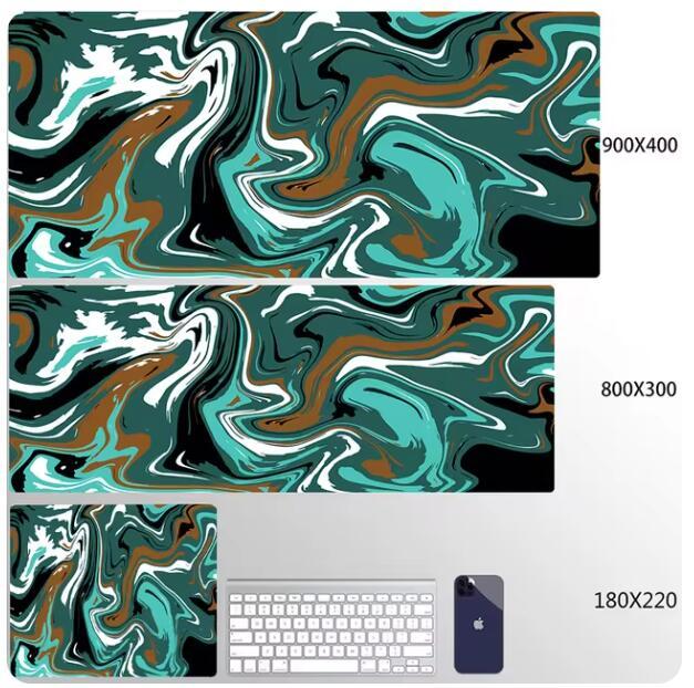 Blue Large Gaming Mouse Pad XXL Strata Liquid Deskmat Non-Slip Rubber Game Mouse Mat Computer Keyboard Mats Big Mausepad Gamer