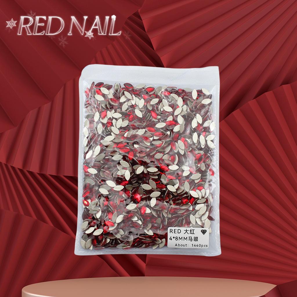 Pachet întreg de Crăciun de Anul Nou, mic, mare, roșu, fund plat, formă specială, diamant, artă pentru unghii, ornament pentru unghii, diamant roșu în formă specială