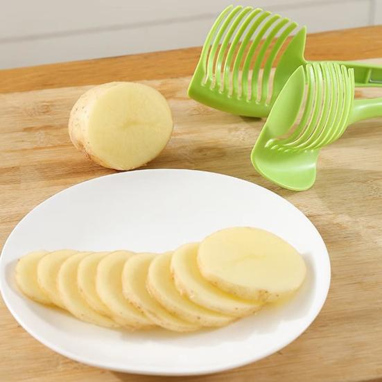 Fruit Vegetable Slicer with Handle Plastic Tomato Lemon Divider for Even Slices Wedges Ergonomic Essential Kitchen Tool for Salads Meal Prep