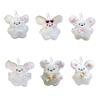 Plush Animal Keychain with Bowknot Soft Keyring Bag Pendant Handbags Decoration Charm for Women Fashion Accessory