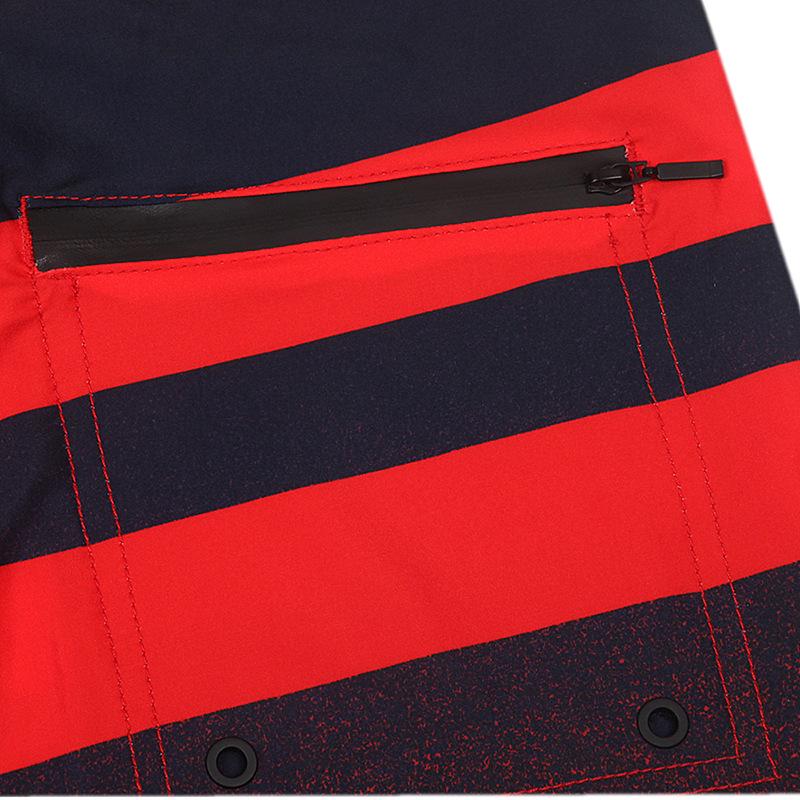 Men's Quick-Dry Waterproof Stripe Surf Shorts with 4-Way Stretch for Fitness and Beach