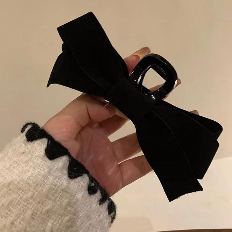 Korean Retro Velvet Bow Large Hair Catch Sweet Girl Headdress Behind The Head