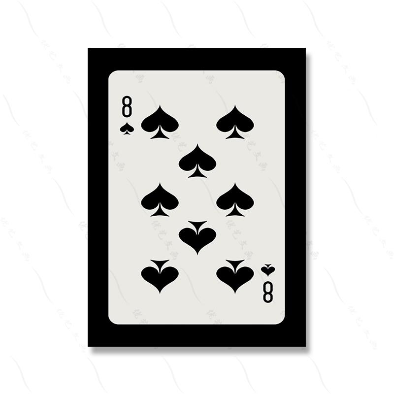Retro Poker Wall Art Trendy Poster Canvas Set Of 6 Painting Lucky Playing Card Funky Black White Queen Joker Ace Room Home Decor