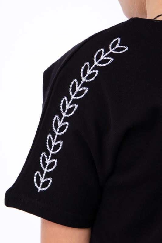 Vyshyvanka (Flickor) – Svart med röd & vit folkbroderi, Sommar, 6439-015-22 HC