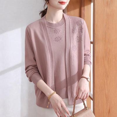 Elegant Women's Plus Size Autumn Knit Two-Piece Set