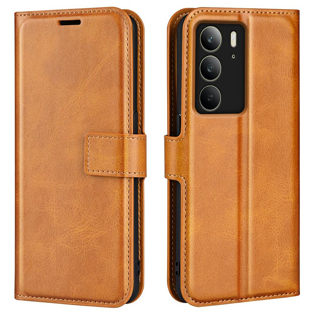 For Realme C75 4G Stand Case Anti-Scratch Calf Texture Leather Phone Cover