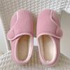 Women Memory Foam Slippers Adjustable Closed Toe Swollen Feet Slippers Comfortable House Indoor Outdoor Shoes with Rubber Sole