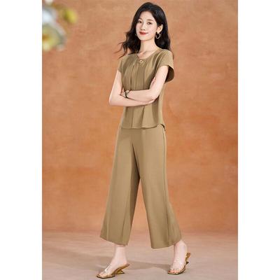 Elegant Summer Short Sleeve Two-Piece Set for Women